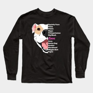 Pittie Lover, Pitbull Lover, Pittie Mama, Funny Pitbull Long Sleeve T-Shirt